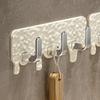 Bathroom Hanger Wall Mounted Towel Hooks Adhesive Hair Tie Hanger with 3 Hooks for Kitchen Utensils Bedroom Entryway