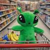 Anime Monsters Big Eyes Alien Plush Toy Full Soft Tentacle Horn Green Alien Plush Kawaii Style Big-eyed Alien Doll Room Decor