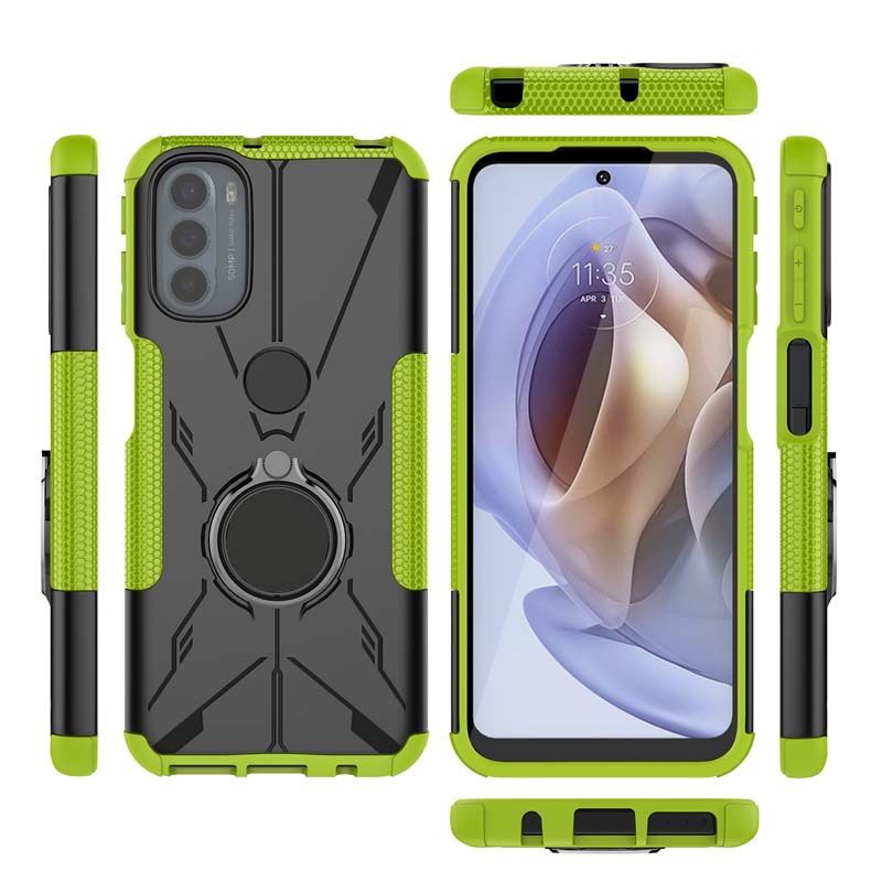 MAOGE Cover Motorola Moto G52 / G82 Antiurdo: Custodia Robustacon Supporto Nascosto - Arancione