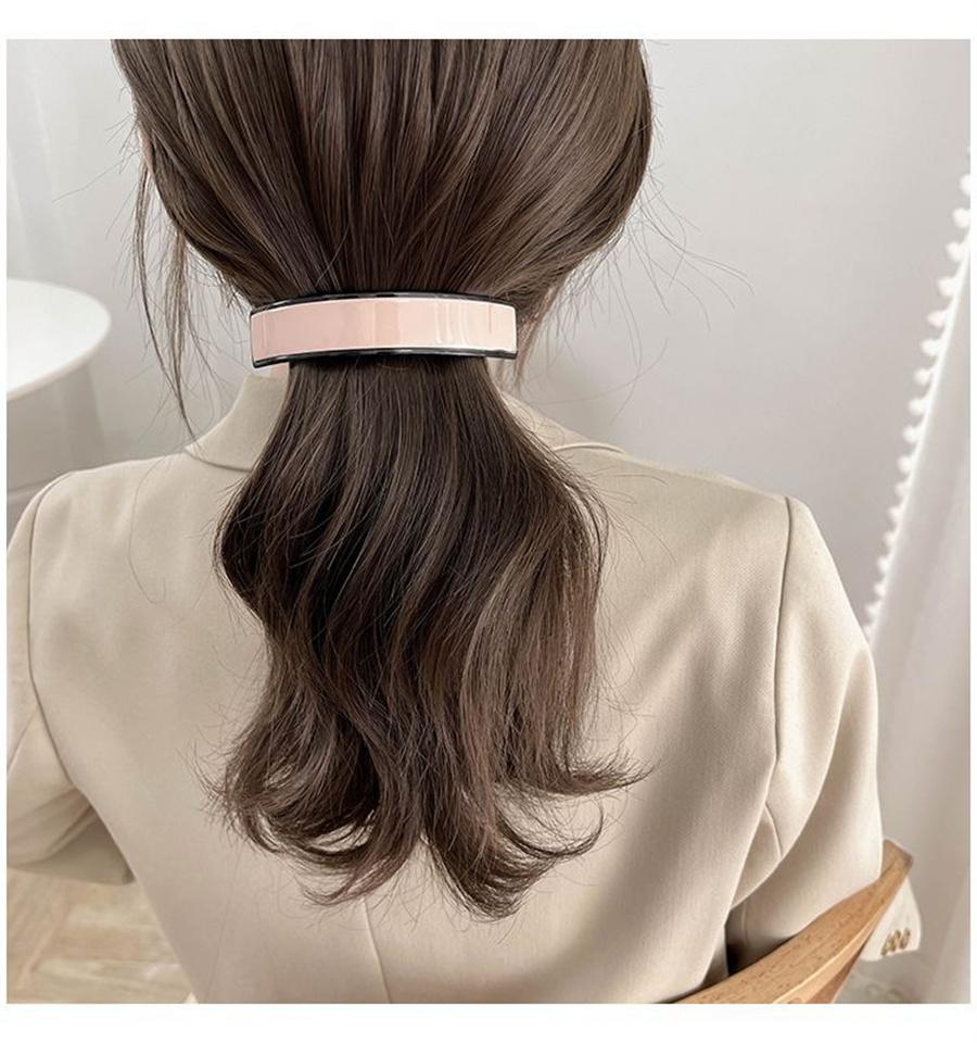 Korean elegant acetic acid low ponytail hairpin spring hairpin hair accessory for fashion women back of head one-word hairpin