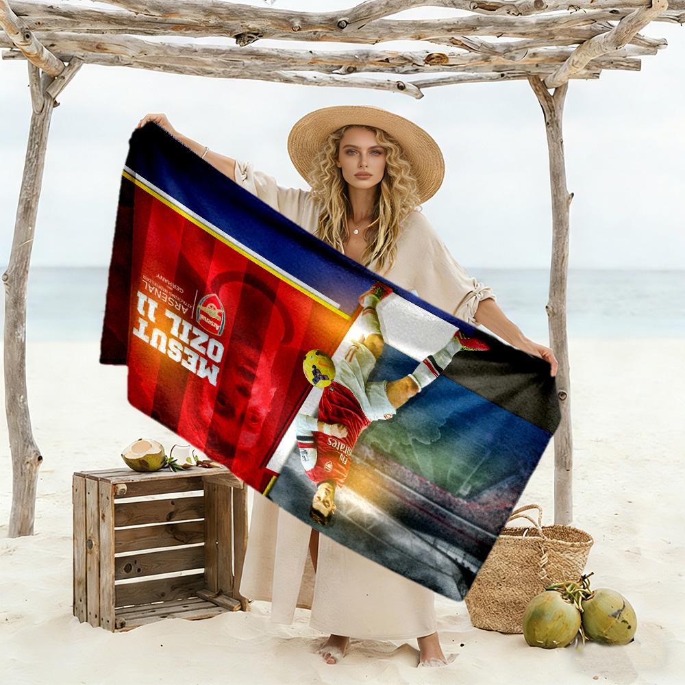 Dynamic Soccer Moment Beach Towel Super Soft & Absorbent Comfortable Lightweight Suitable for Sports, Travel, Swimming, Yoga, Bathroom, Beach, And Poo