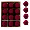 Break-Resistant Velvet Christmas Hanging Balls 8 CM Red Tree Hangable Bauble Set  Indoor Decor