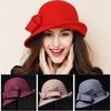 Vintage Style Vintage Cloche Fedora Cap with Bow Decoration Female Bowler Hat  Female Fashion