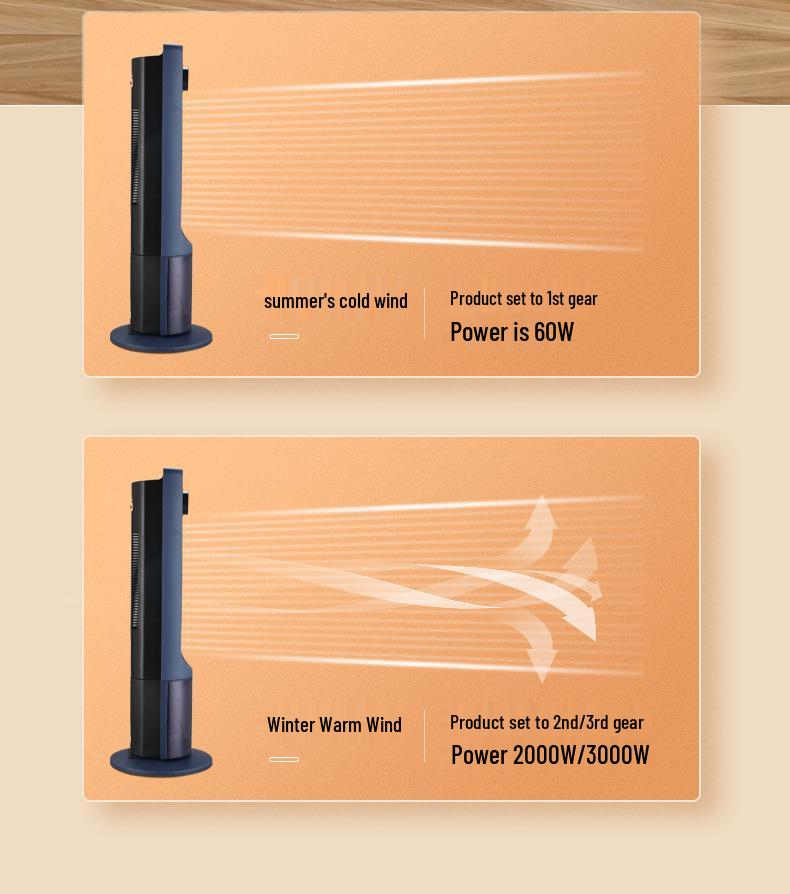 Yangtze PTC Keramikheizung mit 3 Geschwindigkeitsstufen und 3D-Flammeneffekt