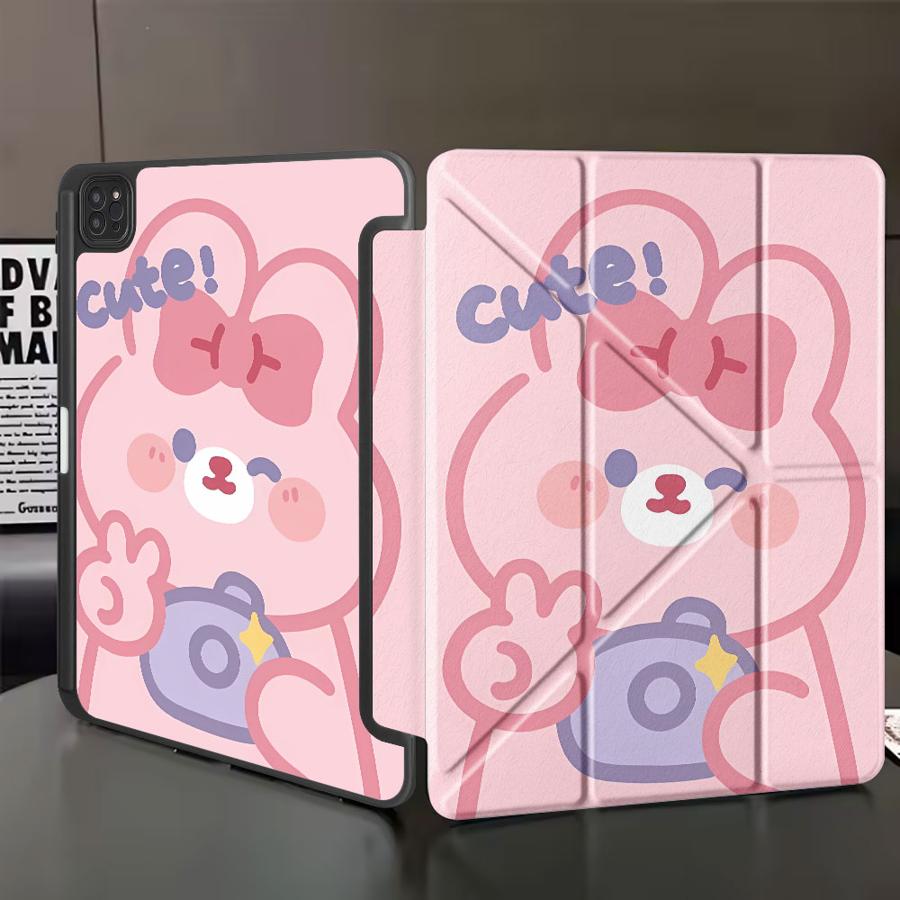 

Pink Little Rabbit Tablet Case For iPad Air 4 5 M3 M2 1 2 M4 11inch Pro 2025 Mini 6 7 Pro 11th 10th 9th 8th 7th 12.9inch Holder iPad Mini 6 8.3