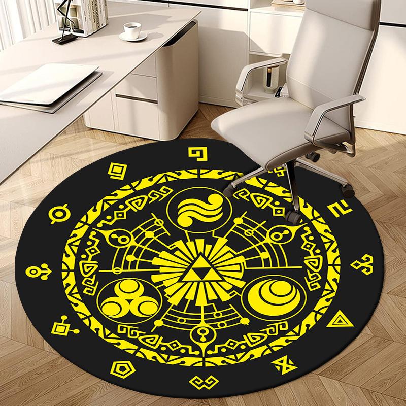 1pc Mystic Symbolism Round Carpet, Made of Polyester,Perfect for Decorating Office Chairs, Living Rooms,fplt085