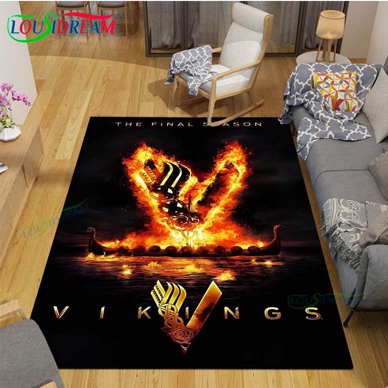 Nordic Viking Mythology Symbols Carpet Room Decor Floor Mats Bedroom Yoga Mat Photography Props Area Rug Birthday Gift