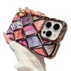 Electroplated Diamond Lattice Wave Case for iPhone 14 Pro Max - Elegant New Apple 15 Model