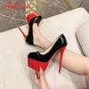 Aphixta New 5.5cm Platform Heels Sexy Pointed Toe Red Sole 16.5cm  Wedding Shoes Naked Black Disco Party Heels Pumps
