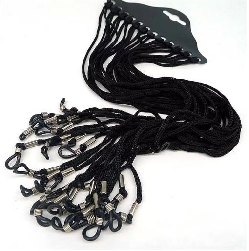 New 12pcs/lot Black Multicolor Eyeglass Glasses Sunglasses Neck Cord Strap String Lanyard Holder Adjustable Neck String Strap