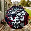 1pc Magical Metal Death Automatic Folding Umbrella 8 Rib Iron Frame,  Suitable for Travel, Daily Use, Birthday, Women & Men Gift c1231031