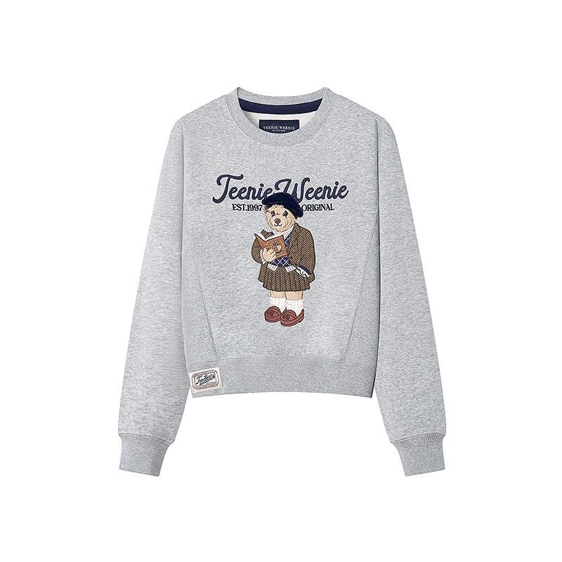 Teenie Weenie Women's Sorona Big Bear Embroidered Crew Neck Sweatshirt