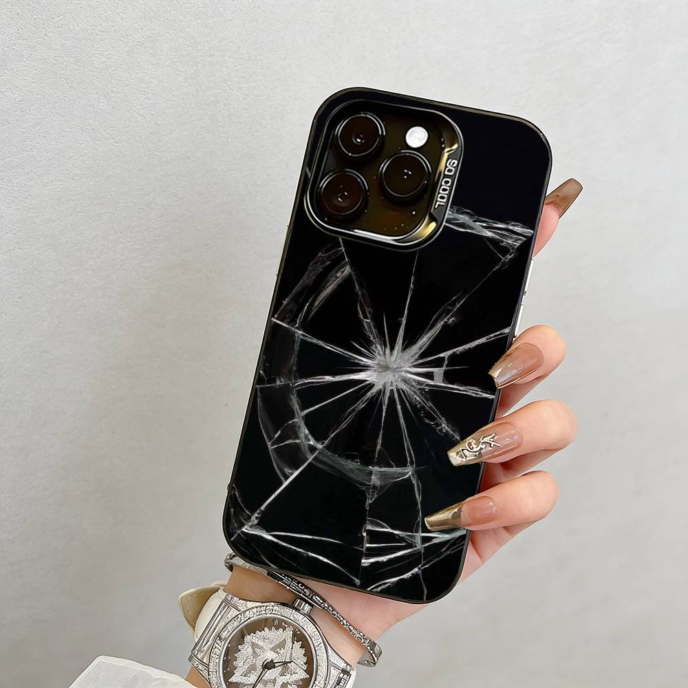 Brokenness Phone Case For iPhone 17,16,15,14,13,12,11 Plus,Pro Max,XS,Colorful Silver Phone Case Funda Cover