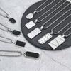 Vnox Piccoli Ciondoli Medagliette Militari Collane per Uomo Ragazzi, Acciaio Inossidabile Colore Nero Argento Medaglietta Militare con Catena a Scatola Regalo per Lui