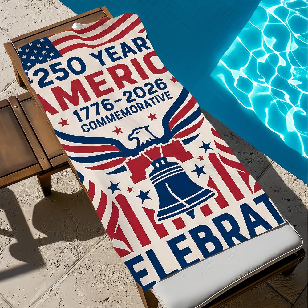 A-america Celebrates 250 Years Towel Large Quick-Drying Microfiber soft Beach Towel for Travel Fitness Sauna Bathing Camping