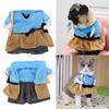 Polyester Funny Samurai Upright Pet Costume Halloween Party Cosplay Clothes Dress Up for Dog