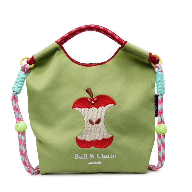 

Embroidery design bag female cute cartoon shopping bag large capacity versatile commuter high value shoulder bag зелений