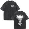 T-shirt Brothers in Arms Lavaggio Vintage Stampa Doppia Oversize Streetwear Uomo Donna Estate Cotone Manica Corta Maglietta Gioco