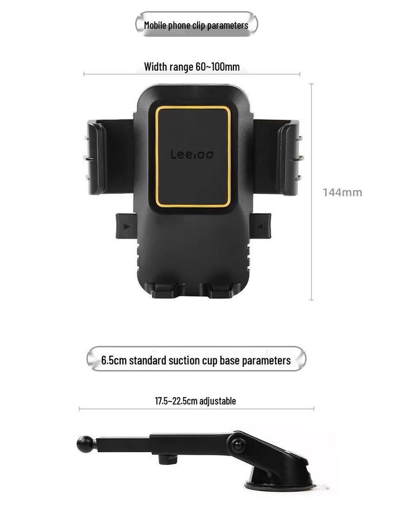 Excavator-Compatible Car Phone Holder with Large Suction Cup