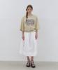 CLUNY Muse Shirring Flare Long Skirt - White