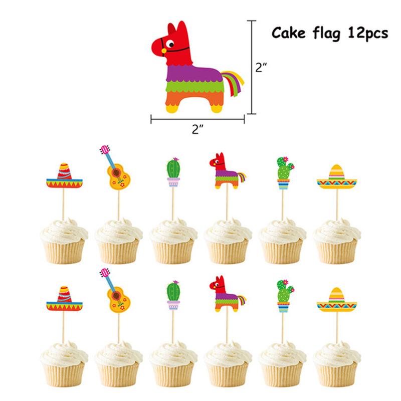 Mexican Festival Party Cactus Alpaca Theme Disposable Tableware Paper Plates Cups Foil Balloons Kid Birthday Decoration Supplies