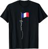 France Signature Flag Pole - Elegant Patriotic French Flag T-Shirt Small