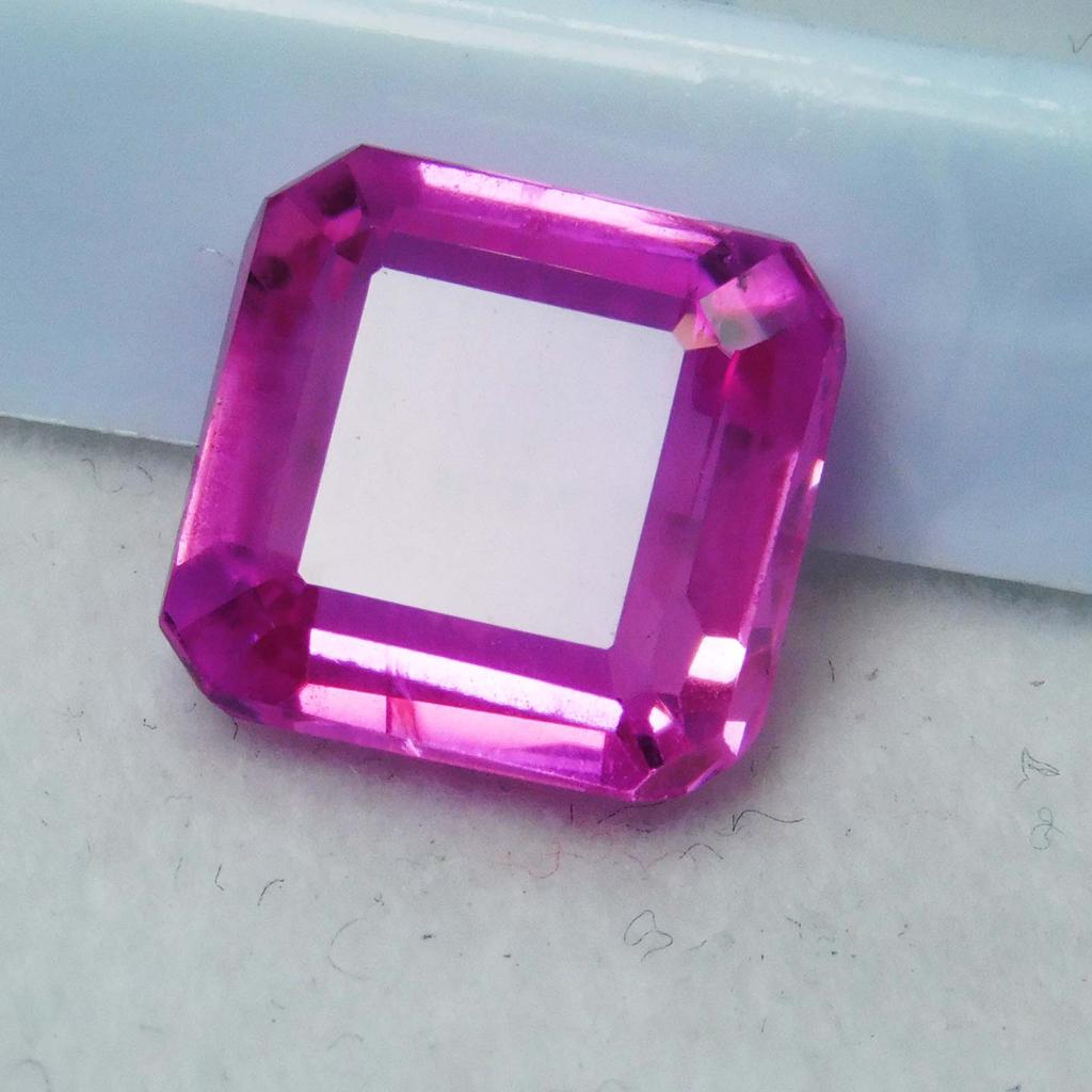 7.58 Ct Natural Good-Looking Pink Sapphire Loose Gemstone Square Cut