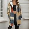 Women's Gradient Print Fashionable Loose Zipper Fleece Hoodie Jacket