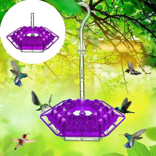 New Plastic Hex Hanging Hummingbird Feeder Handmade Bird Feeder For Outdoor Garden Yard Decoration Gift For Bird Lovers 4 Colors
