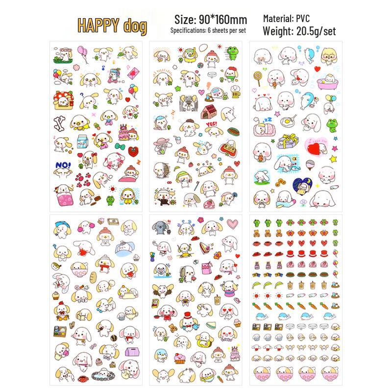 Korean Cartoon Animal Transparent PVC Stickers for Diaries and Baby Growth Journals