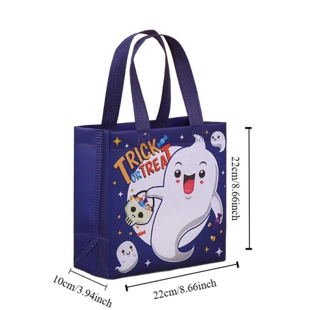 Large Capacity Halloween Gift Bag Ghost Printed Pumpkin Bag Party Supplies