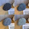 Retro Beret Denim Hat Short Brim Duckbill Cap For Women Casual Street Wear