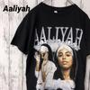 [USED] C2070 Aaliyah Graphic T-Shirt, Black, Vintage Overseas Clothing