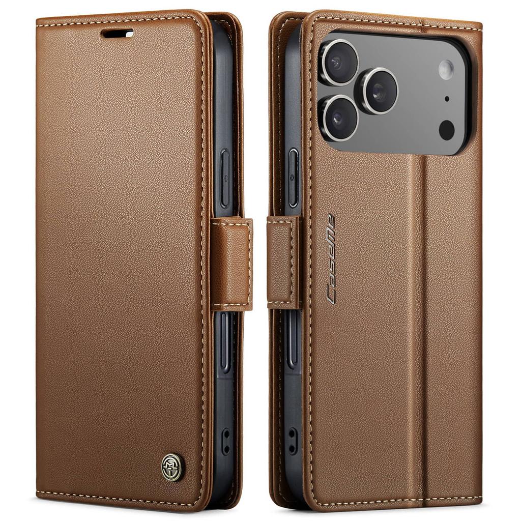 For iPhone 17 Pro Max 17 Air 17 Case With Card Holder, Wallet Case with RFID Blocking, Durable Leather Kickstand Magnetic Clasp