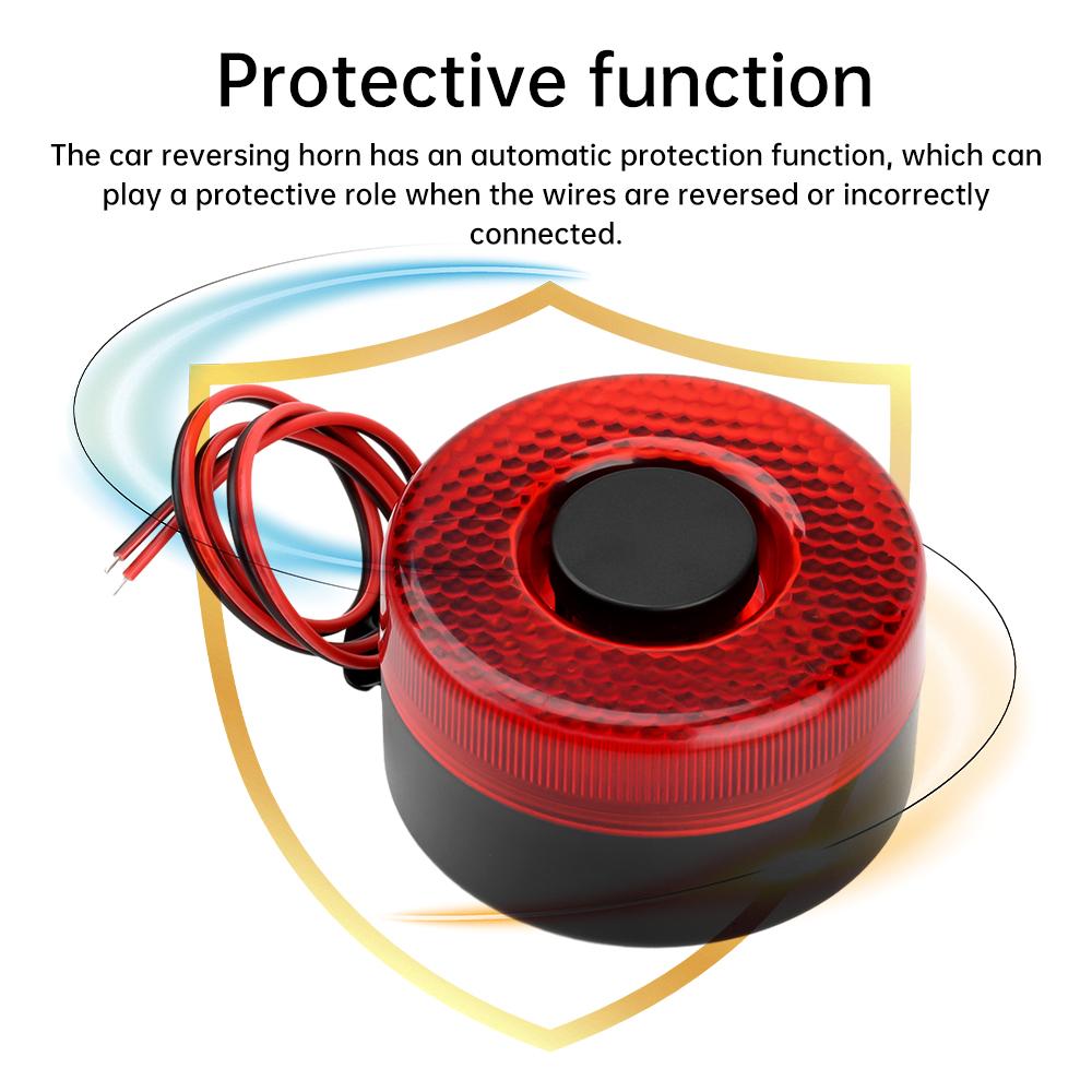 DC 12-24V car horn, trucks,excavators,vans modified reversing horn, 10W horn with LED light,105dB beep sound buzzer warning horn