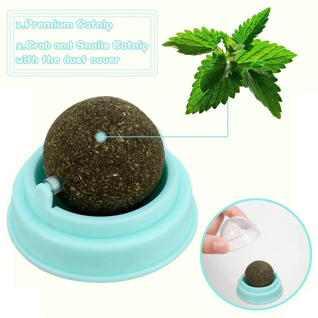 Self-adhesive Catnip Balls Anti-lost Natural Catnip Wall Stick-on Ball Toy Cat Snacks Promote Digestion Pet Supplies
