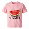 Fresh Summer Watermelon Summer Typography Print Unisex Loose Fit Cotton Casual Tees
