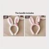 Cute Strawberry Flower Rabbit Ear Headband for Women, Plush Hairband.
