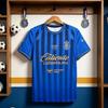 Retro-style New Chivas Third Away Jersey T-shirt, Children's/adult Sizes, Breathable Black, White, and Green Raglan Sleeve Casual Parent-child Outfit.