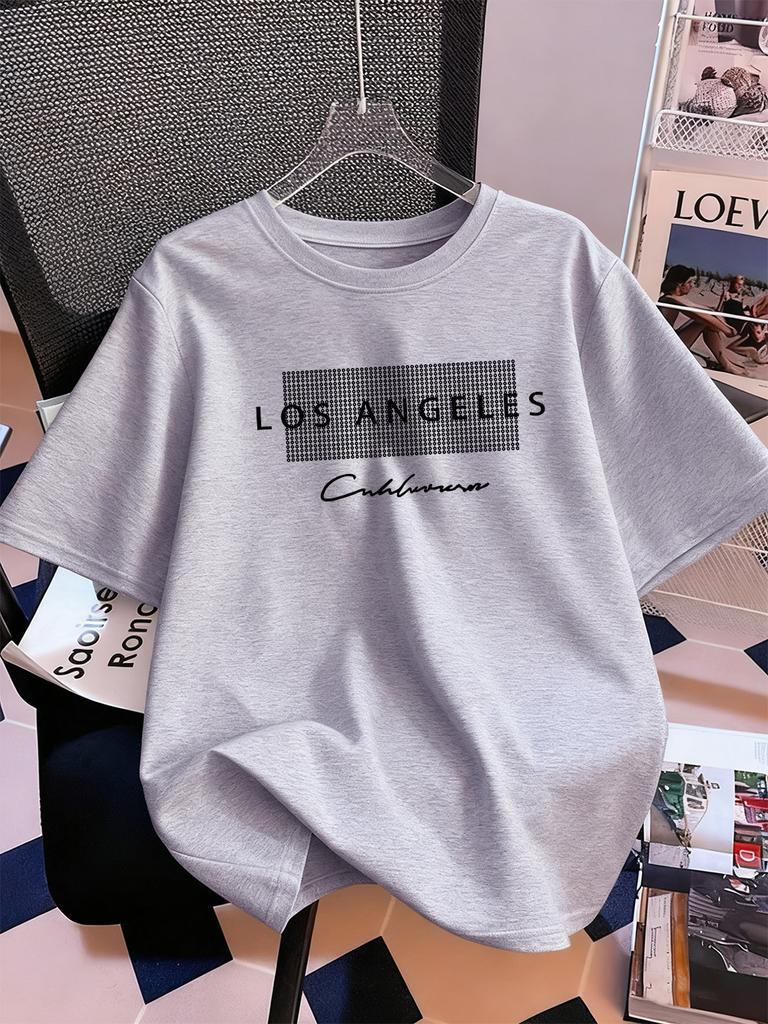 Los Angeles California Usa Prints Short Sleeve TShirts Womens Summer Cotton Tee Shirts Loose ONeck Soft Tops Street Clothes