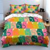 Colorful Cat Pattern Decorative Set Soft Skin-Friendly Bedding Set Includes 1 Duvet Cover And 2 Pillowcase Gift