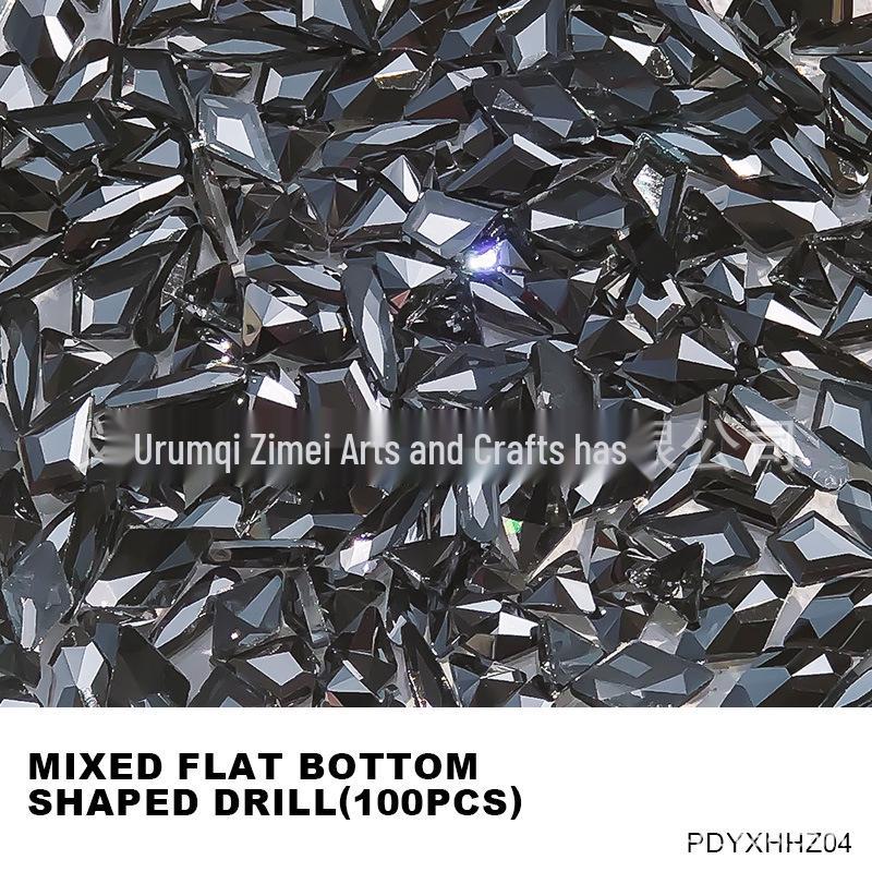 

100 шт. AB Прозрачные стразы: Наклейки для ногтей с неровным дном - Супер блестящие, популярный стиль интернет-знаменитостей