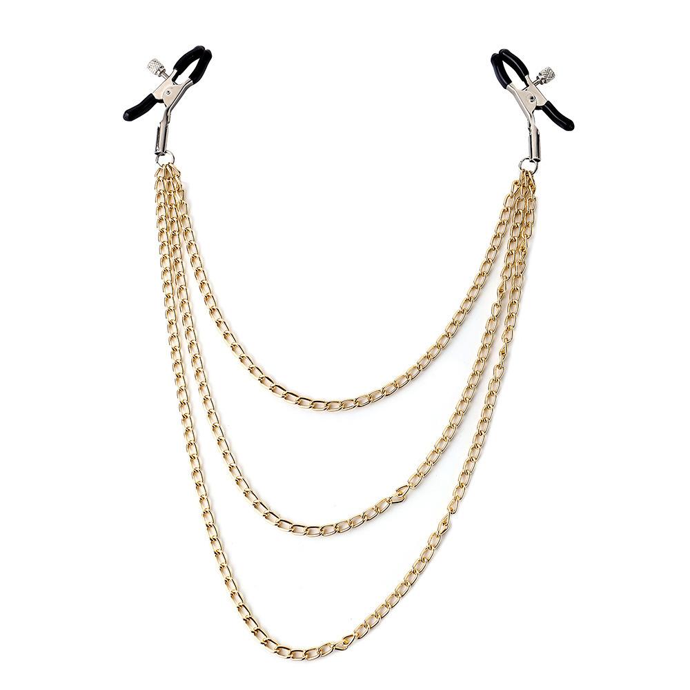 [National Comparison Price] Wildtoy Paradise Smsex Toys Metal Three-Chain Nipple Clamp Multi-Color Can Be Equipped