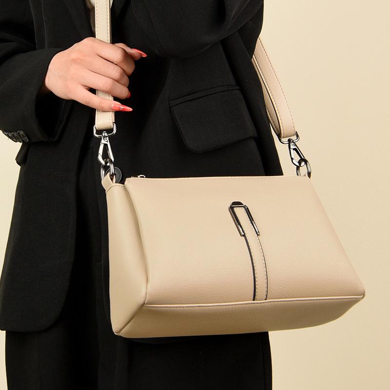 2026 Women's Versatile Crossbody Bag: Multi-layer, Large Capacity, Soft Leather, Small Square Design for Underarm or Shoulder