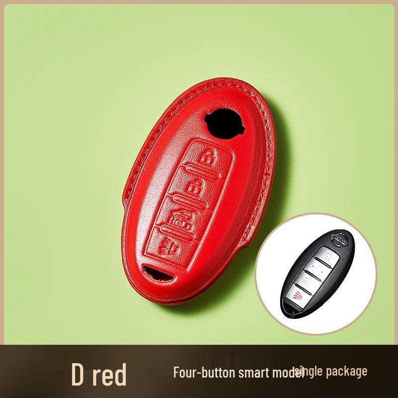 Skórzany Etui na Klucze ze Skóry Wyprawianej Roślinnie dla Nowego Kluczyka Samochodowego Sylphy Murano, Ręcznie Robiony Wzór Klamry dla Mężczyzn