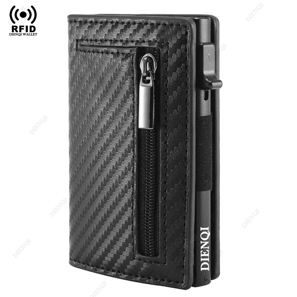 Rfid Credit Card Holder Men Wallets Mini Handbags Luxury Brand Bag Cardholder Case Leather Magnetic Coin Purse Hand Bag for Men