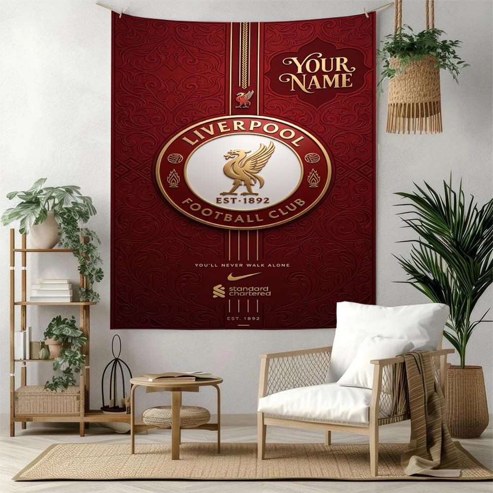Liverpool Fc Custom Your Name Wall Decor Tapestry Art For Pet Memorial Birthdaywedding Party Backdrop Family Gift
