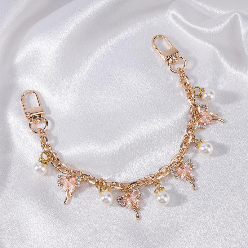 

Yogodlns Pink Bowknot Purse Chain Charm Bag Making Materials Chain for Tote Shoulder Bags Handlebag Gold Chains Wallet Pendant one size рожевий