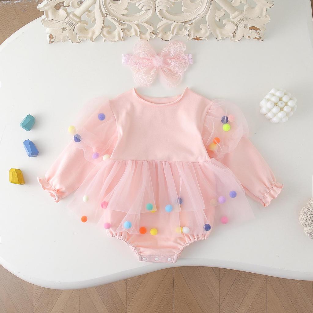 New Princess Tulle Skirt Birthday Dress Romper for Infants and Toddlers