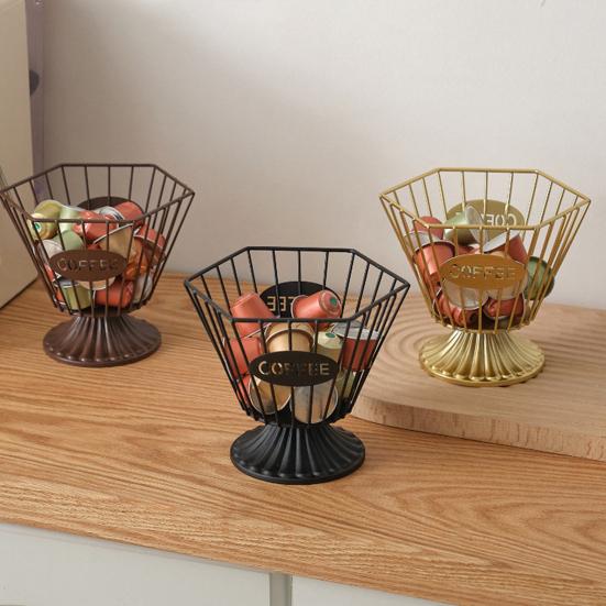 Coffee Capsule Storage Bowl Large Capacity Espresso Pods Organizer Countertop Coffee Capsule Holder for Snacks Candies Coffee Bar
